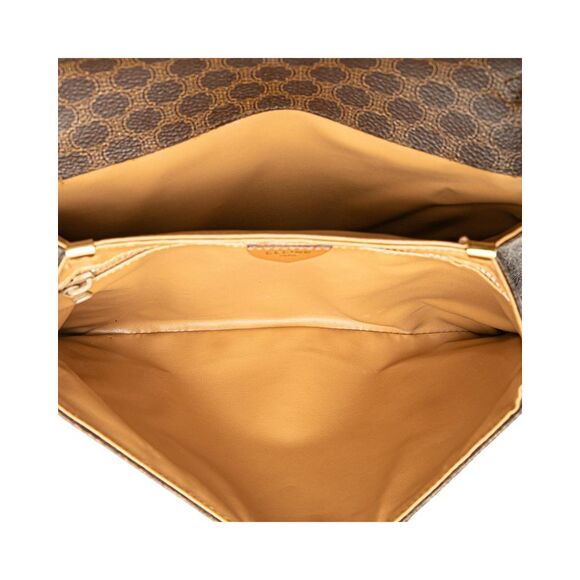 Pre Loved Celine Macadam Coated Canvas Crossbody Women Brown Crossbody Bags - Picture 4 of 8